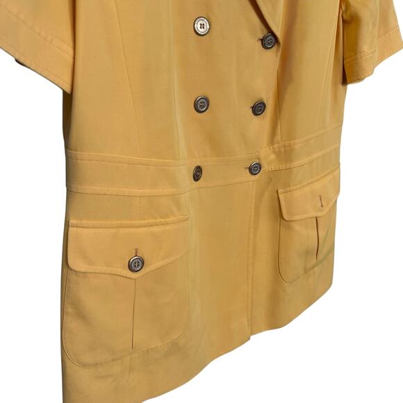 Vintage Mondi Size 44 Blazer & Shorts Set Sunshine Yellow Coastal Old Money Mod - Picture 4 of 16